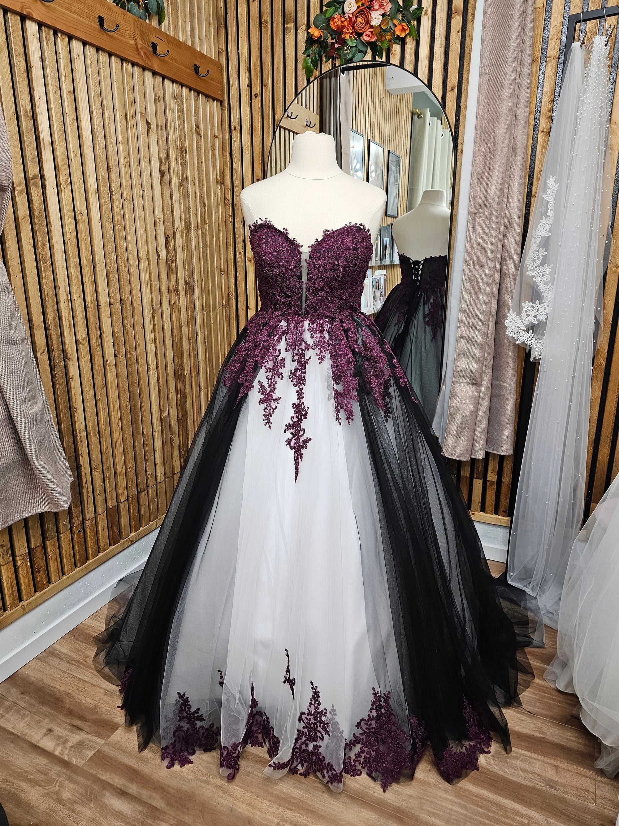 Black and purple wedding dress Purple wedding dress Gothic wedding d irregularbridals